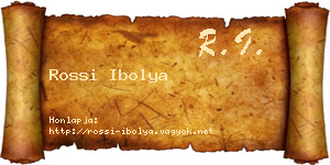 Rossi Ibolya névjegykártya